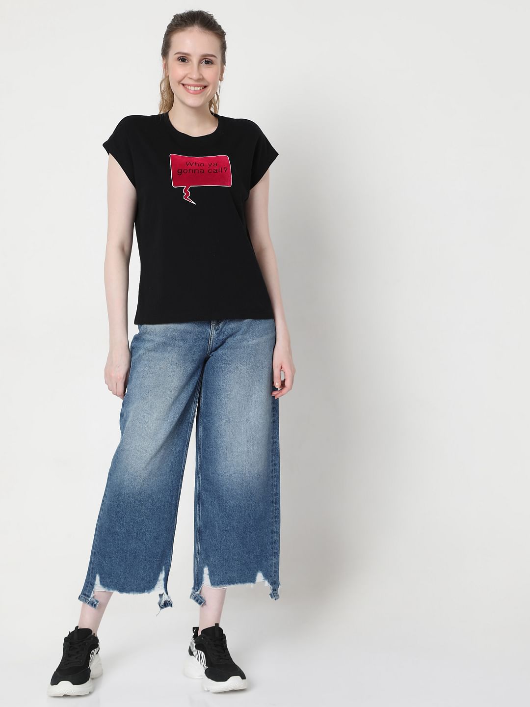 Black Graphic Print T-Shirt