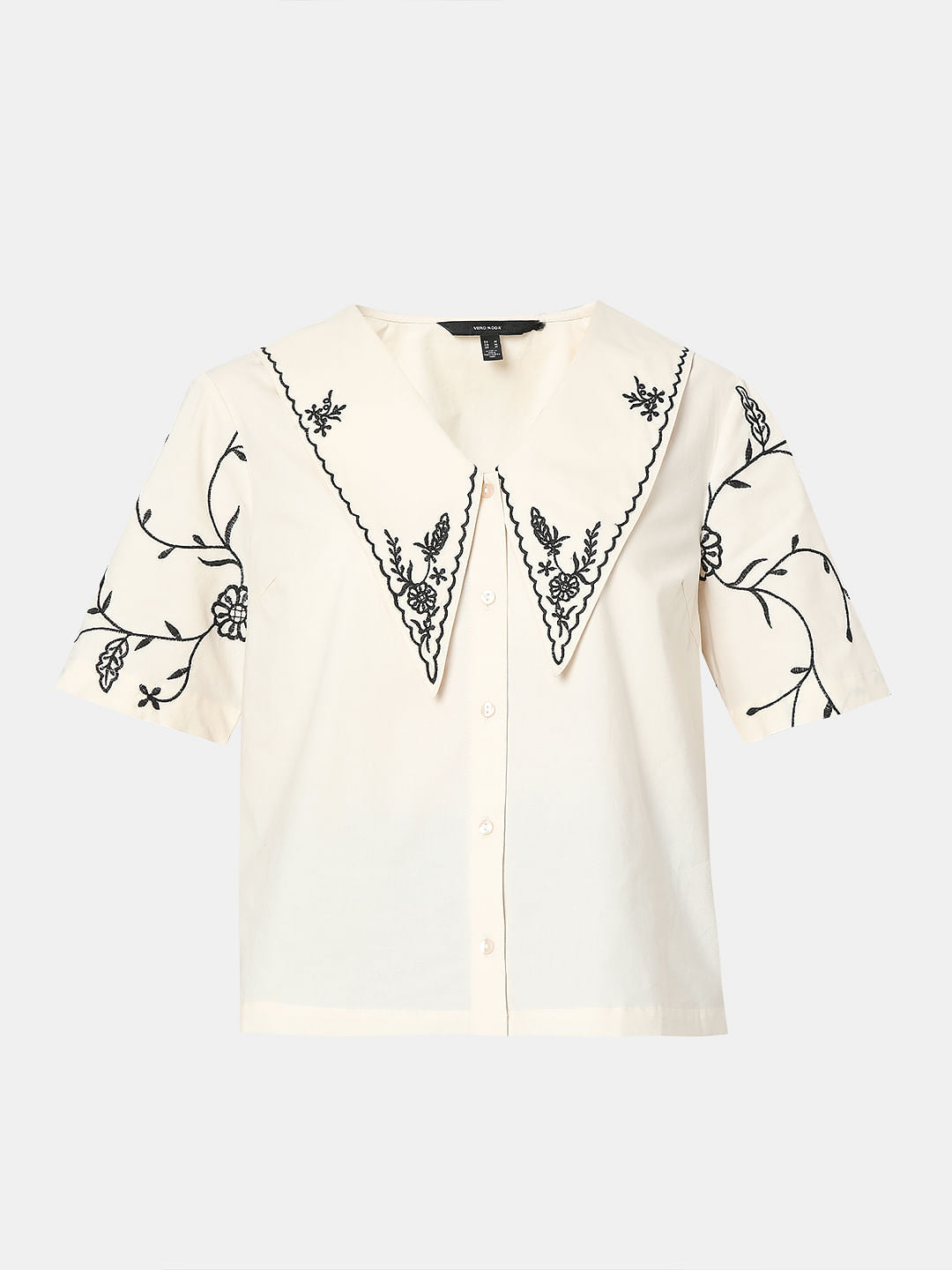 Ecru Embroidered Top