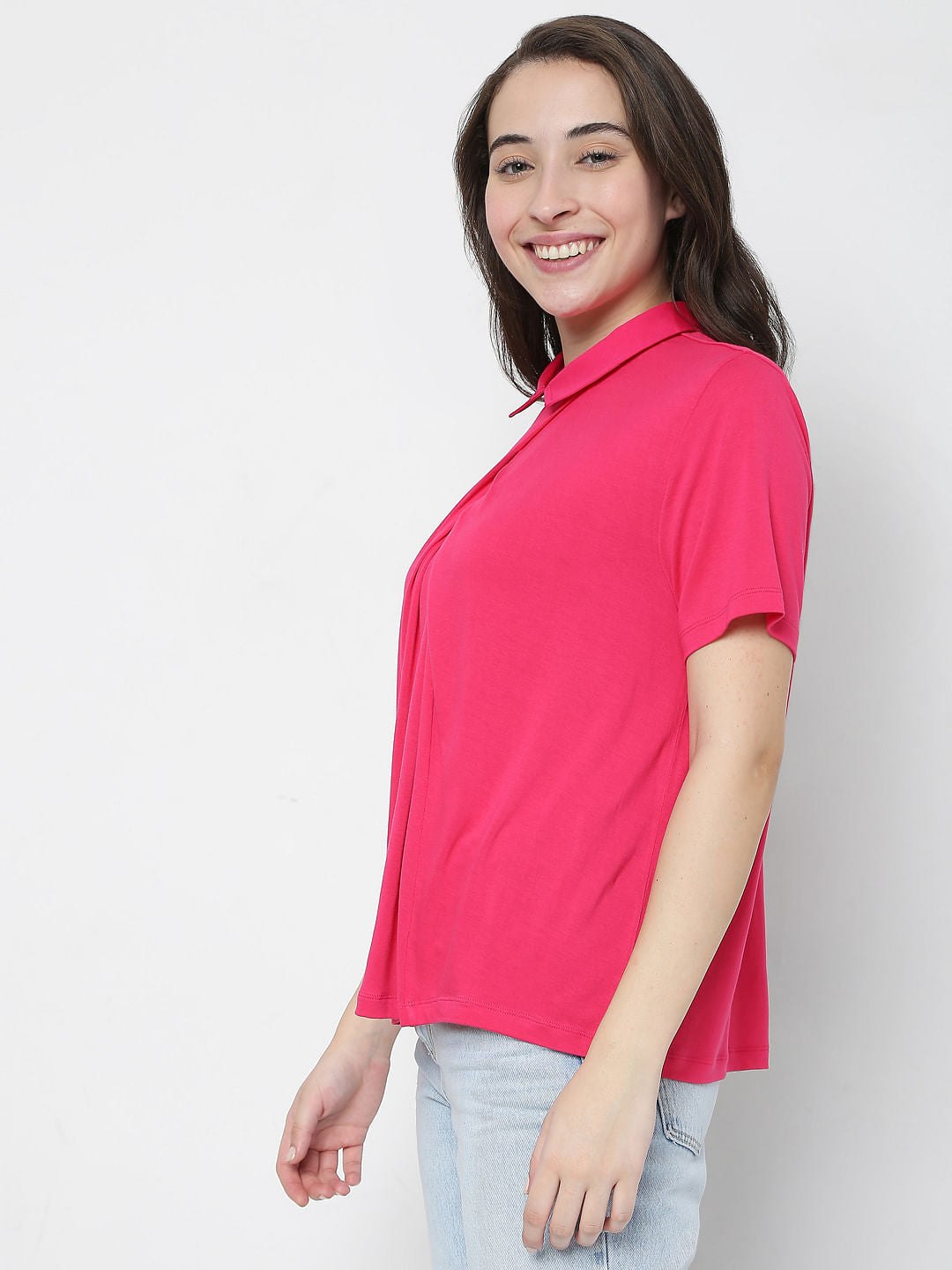 Pink Collared Top