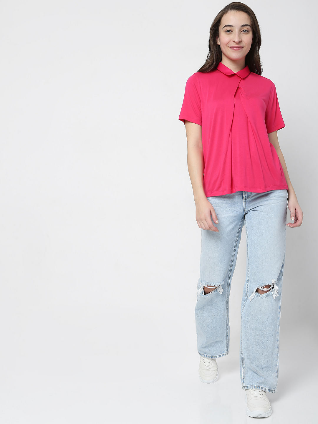 Pink Collared Top