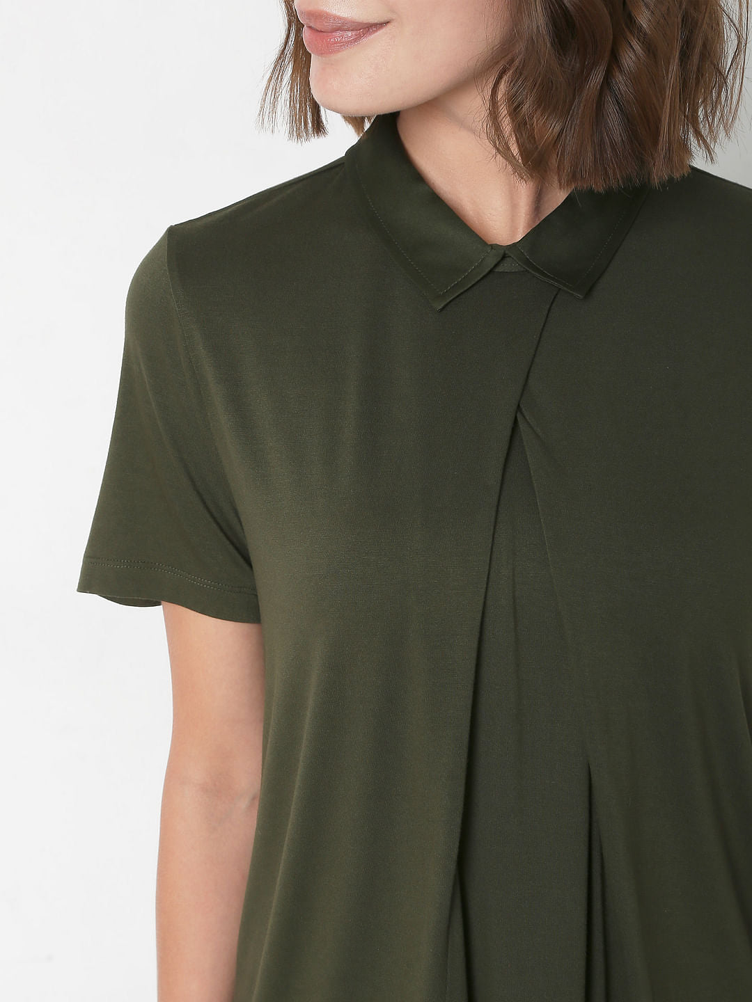 Green Collared Top