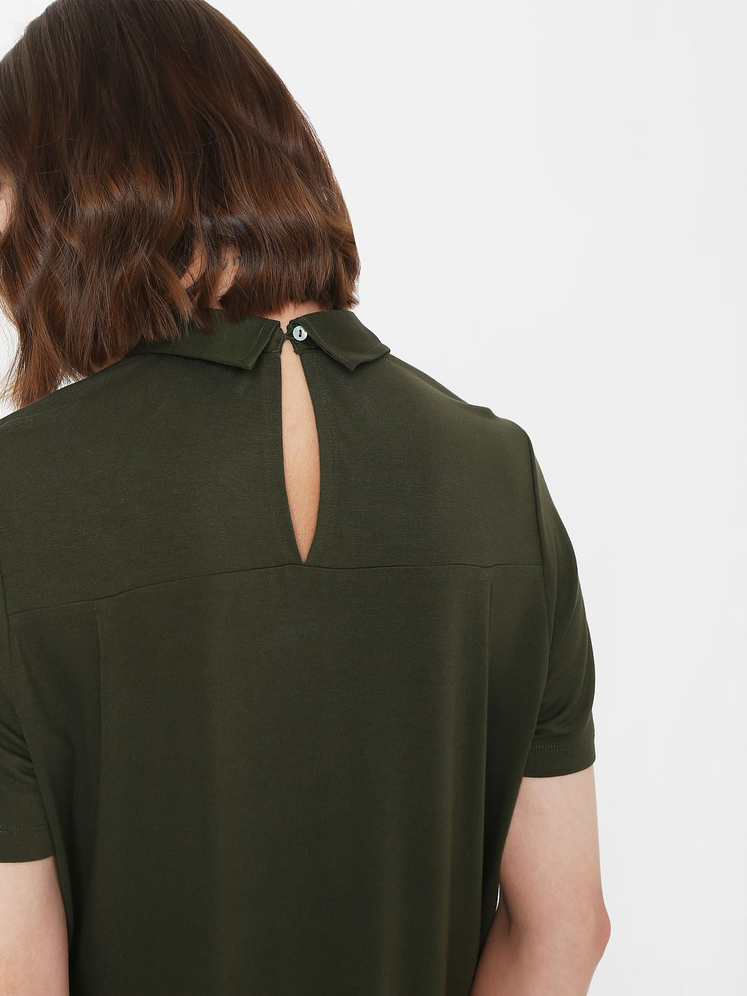 Green Collared Top