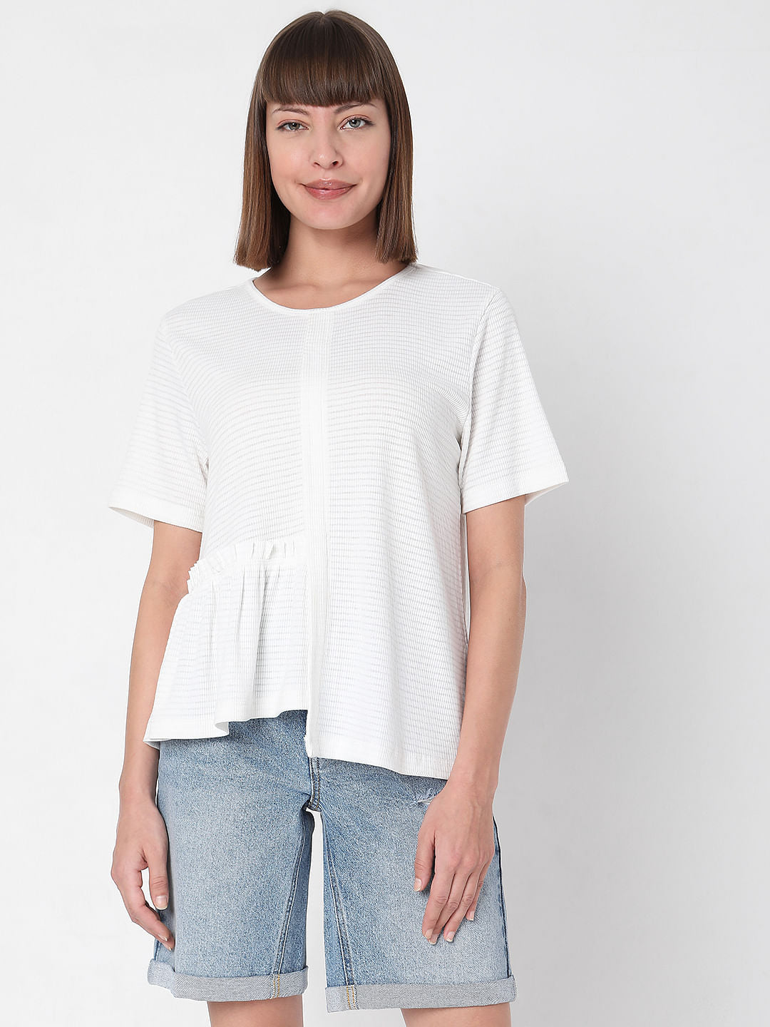 White Textured T-Shirt
