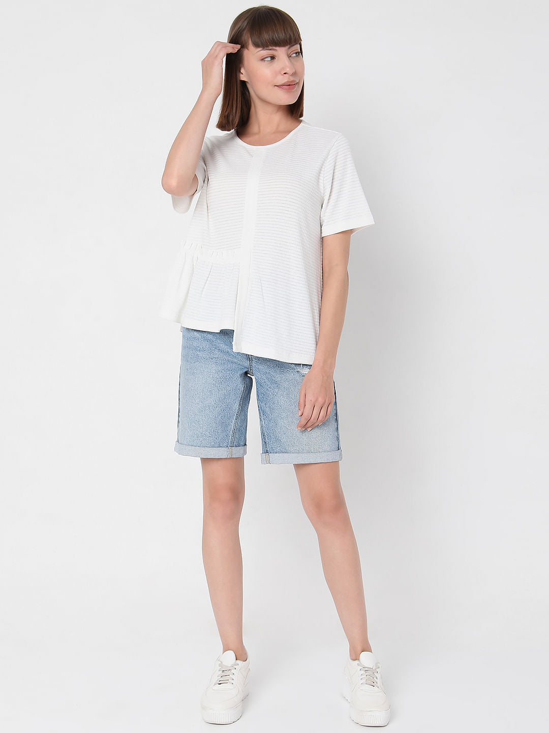 White Textured T-Shirt