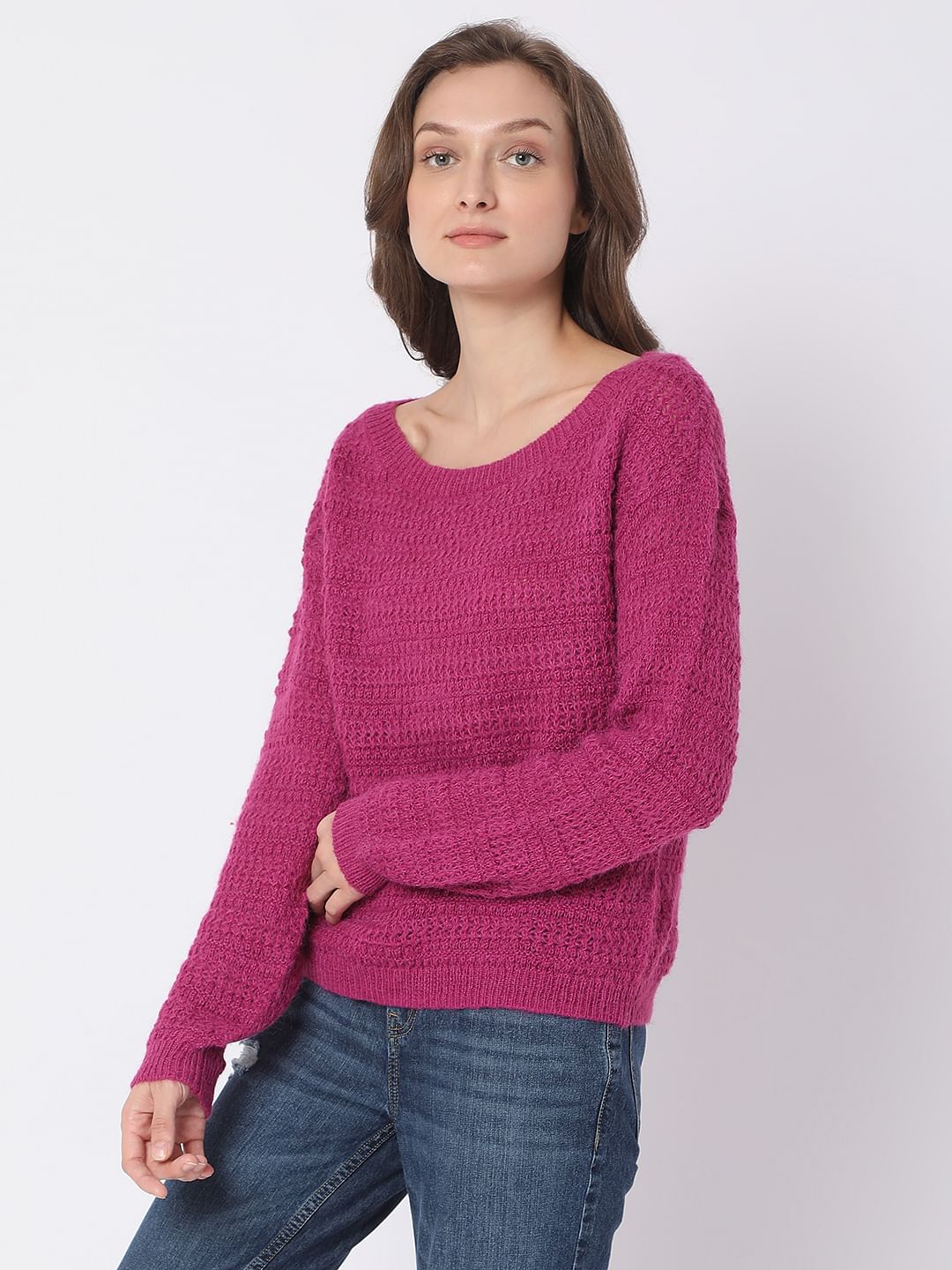 Pink Textured Sweater