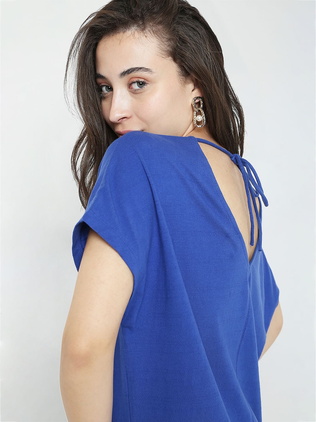 Blue Drop Shoulder T-Shirt