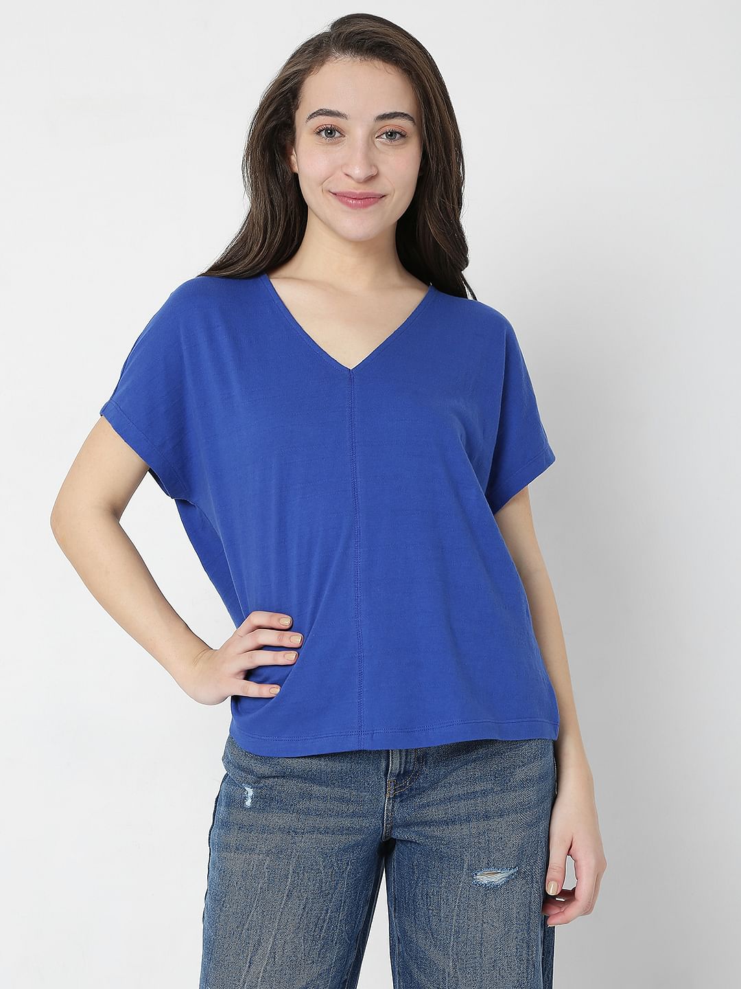 Blue Drop Shoulder T-Shirt