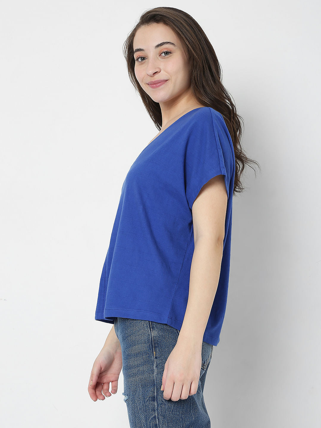 Blue Drop Shoulder T-Shirt