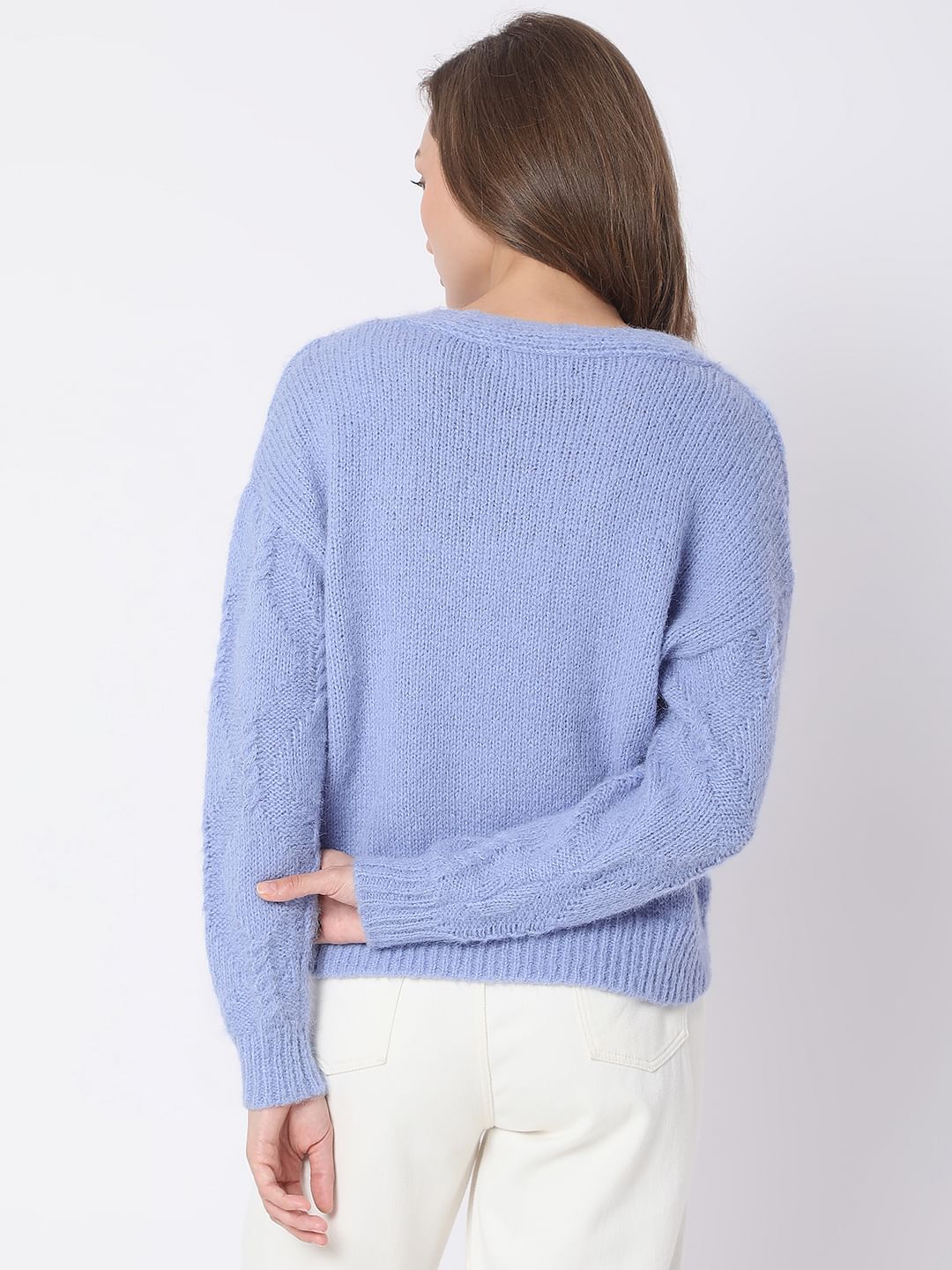 Blue Front Open Cardigan