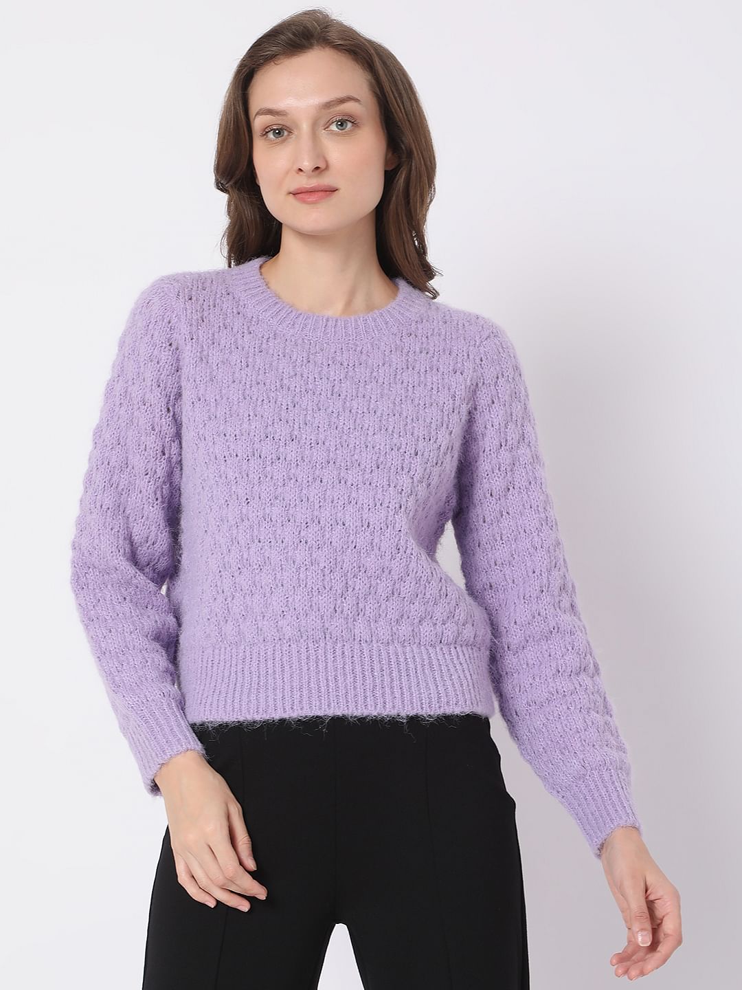 Purple Textured Sweater