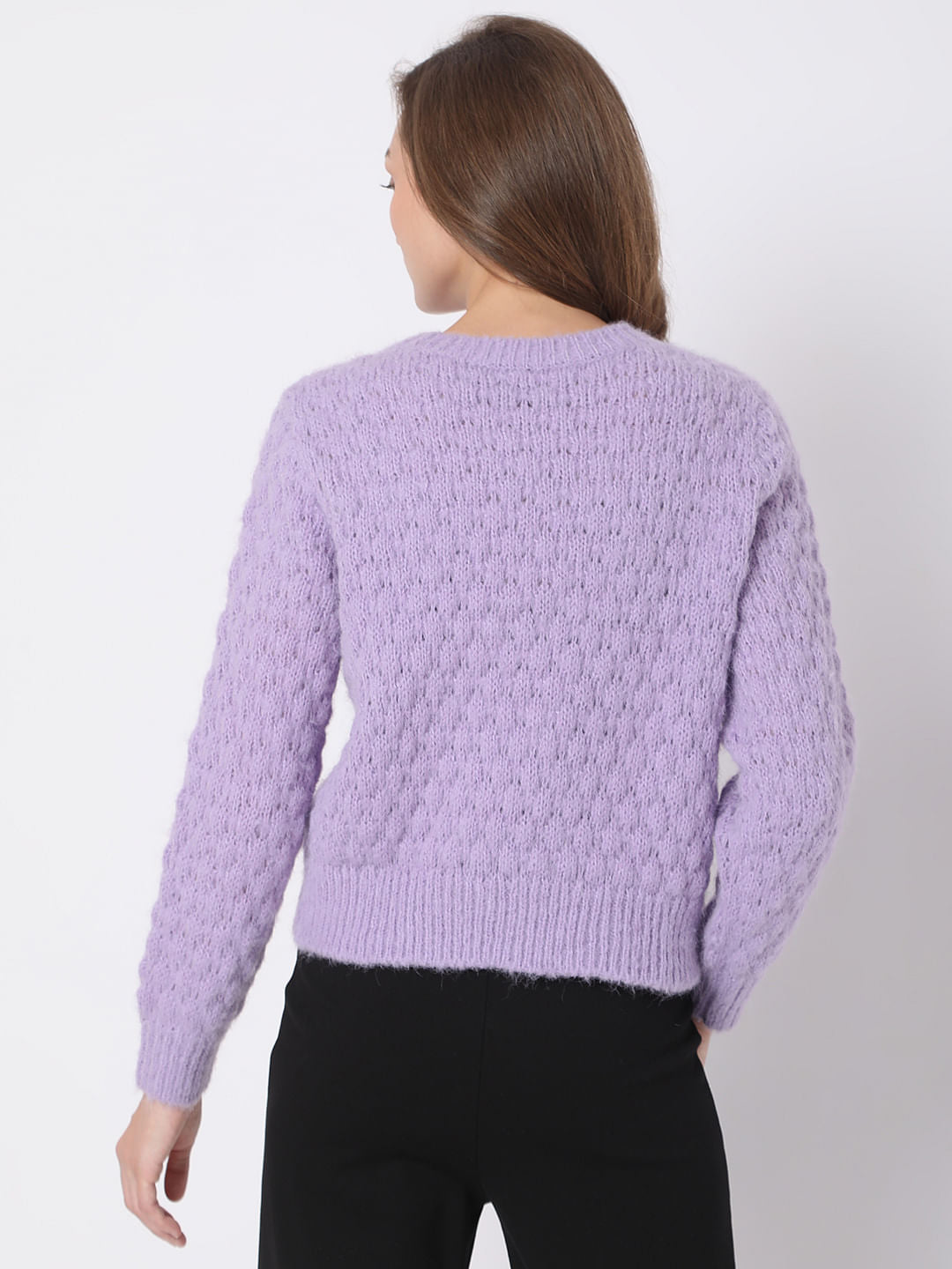 Purple Textured Sweater