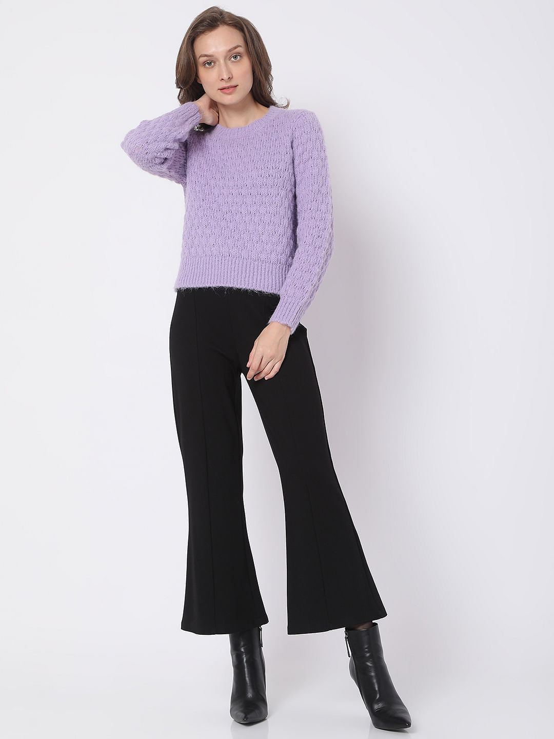 Purple Textured Sweater