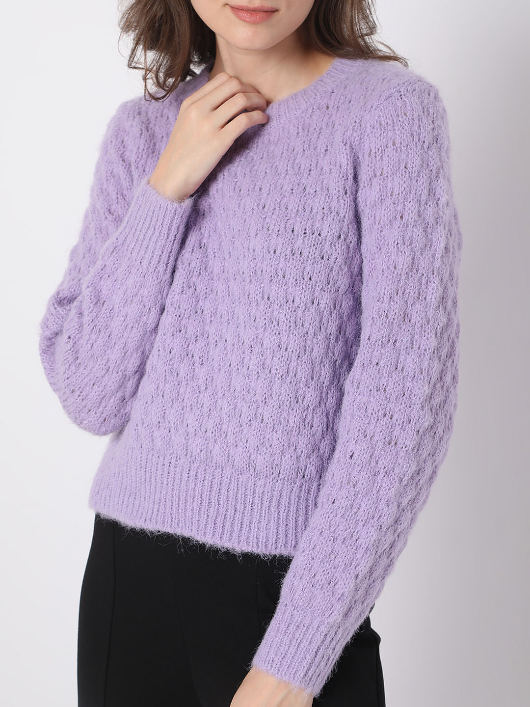 Purple Textured Sweater