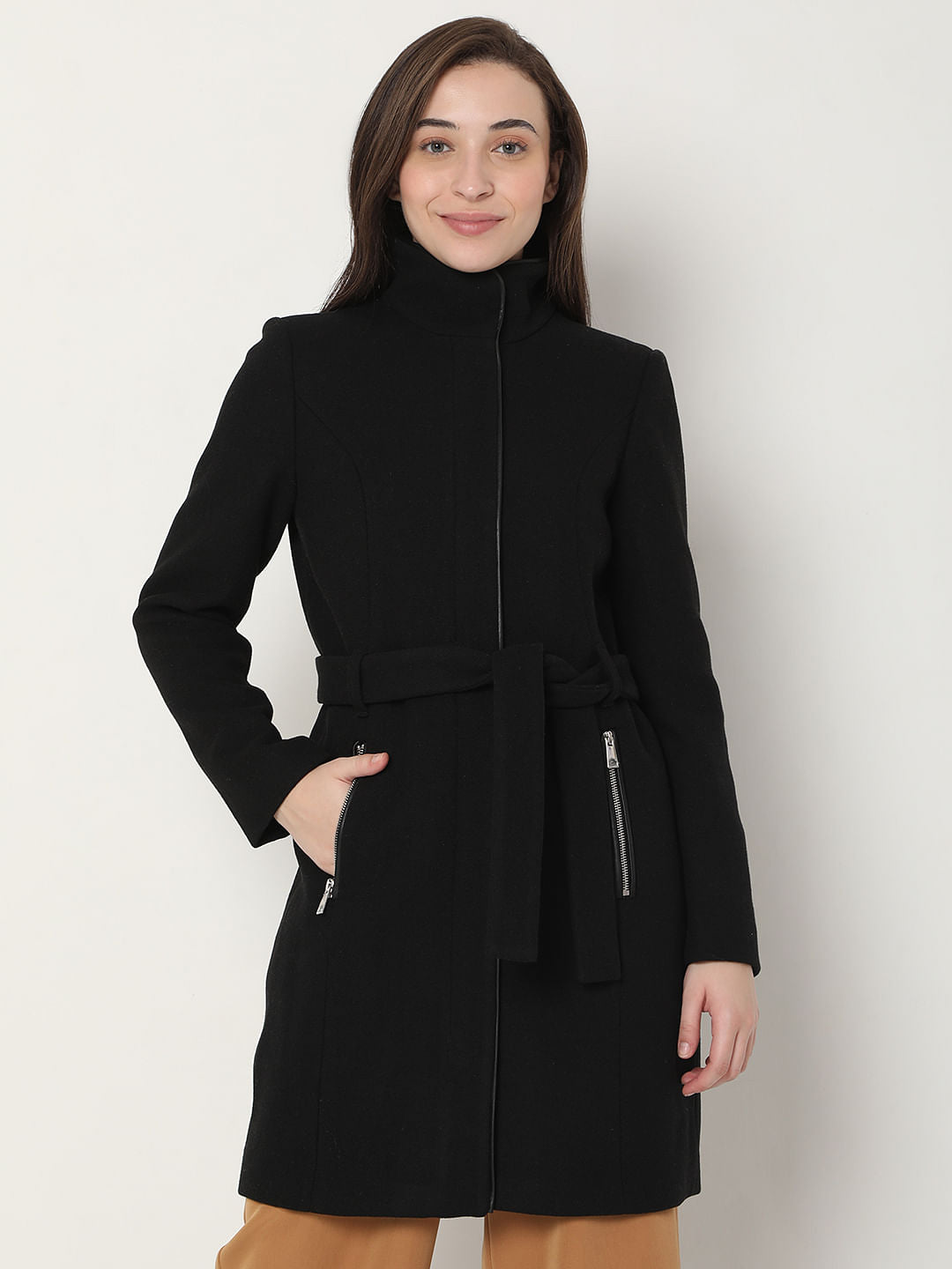 Black High Neck Coat