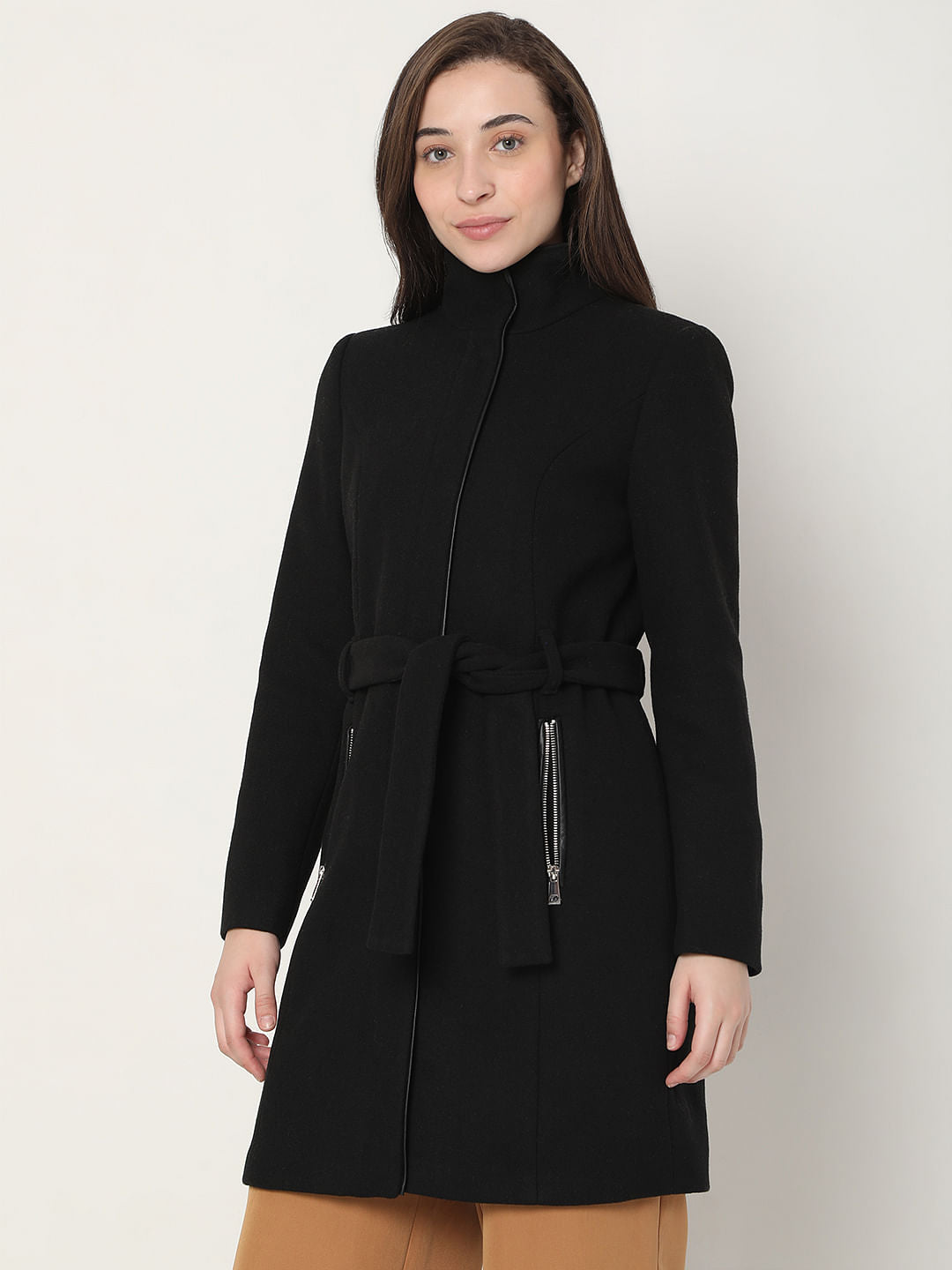 Black High Neck Coat