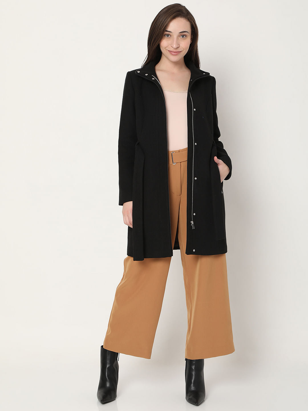 Black High Neck Coat