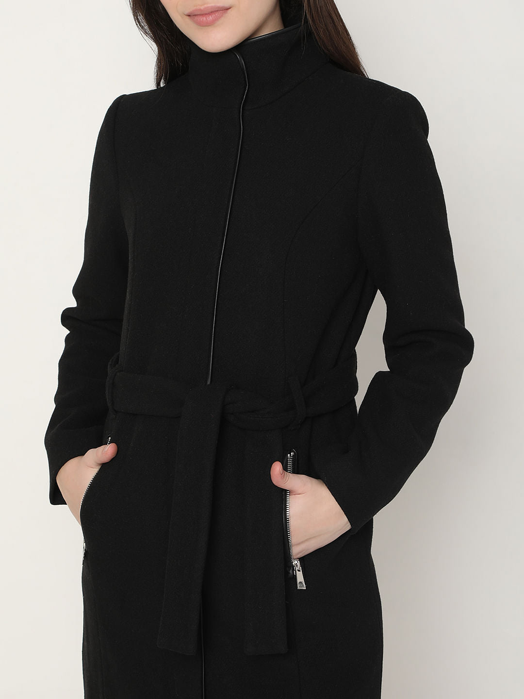 Black High Neck Coat