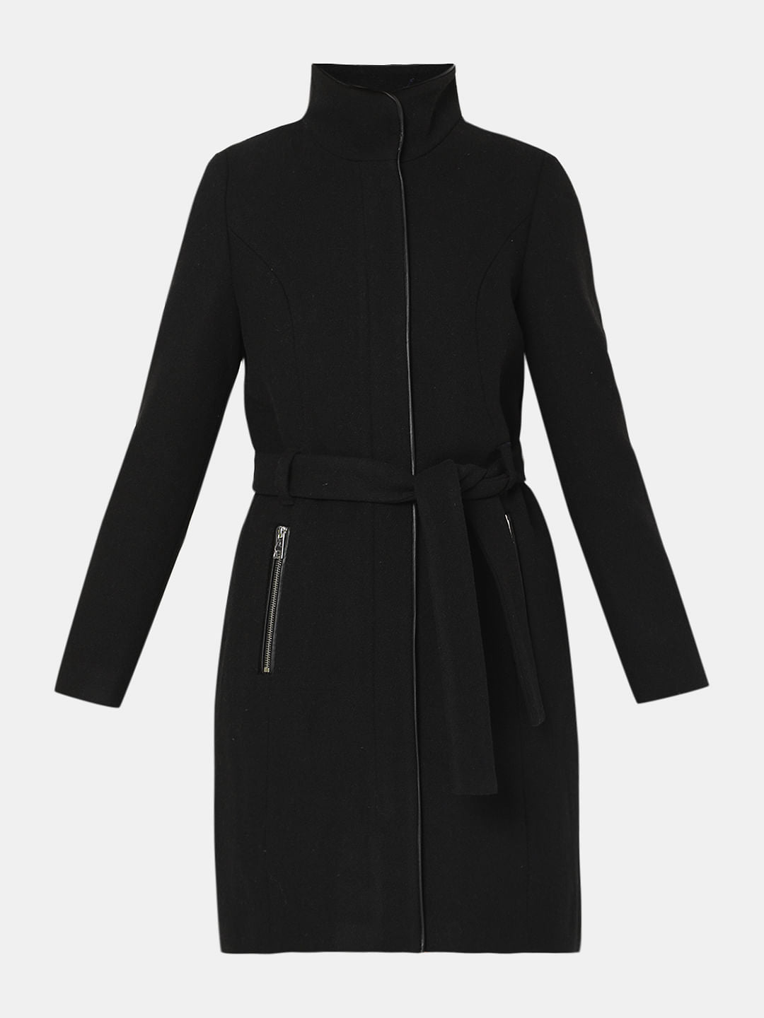 Black High Neck Coat