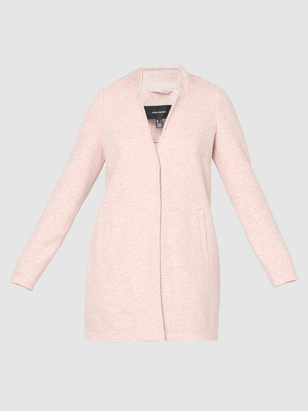 Pink Mandarin Collar Coat