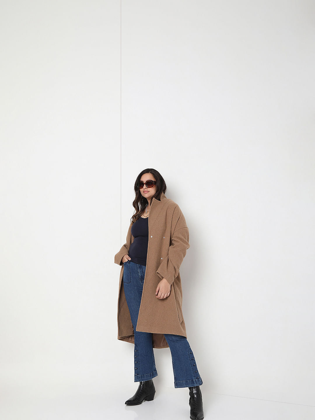 Curve Brown Long Coat