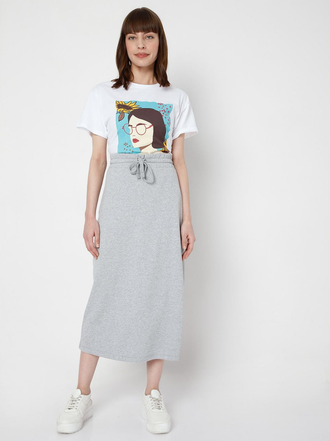 Grey Midi Co-Ord Skirt