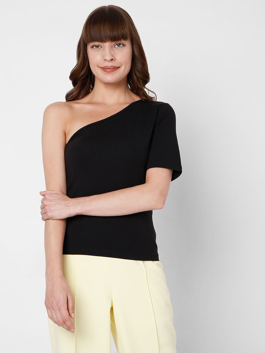 Black One Shoulder Top