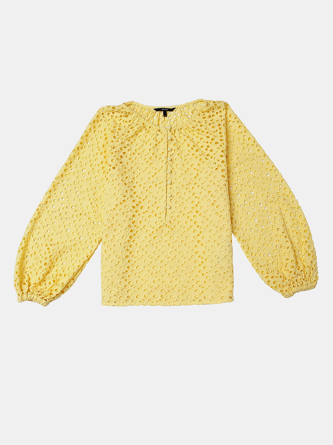 Yellow Schiffli Top