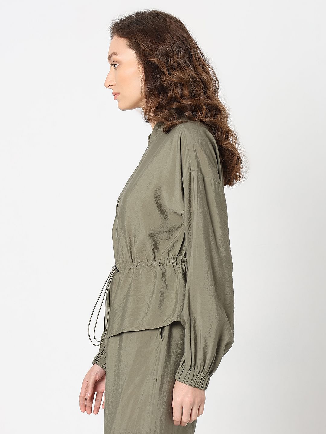 Khaki Bomber Co-Ord Set Jacket