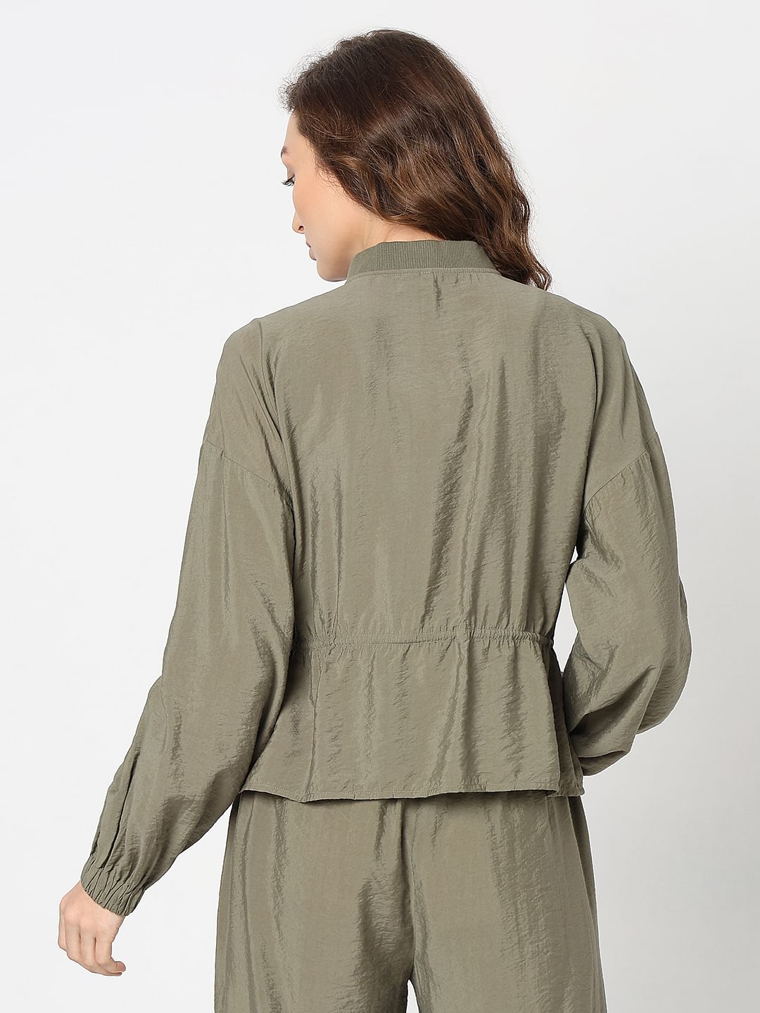 Khaki Bomber Co-Ord Set Jacket