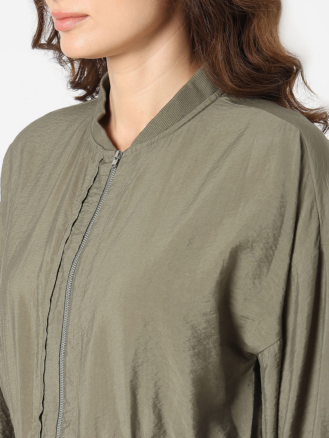 Khaki Bomber Co-Ord Set Jacket