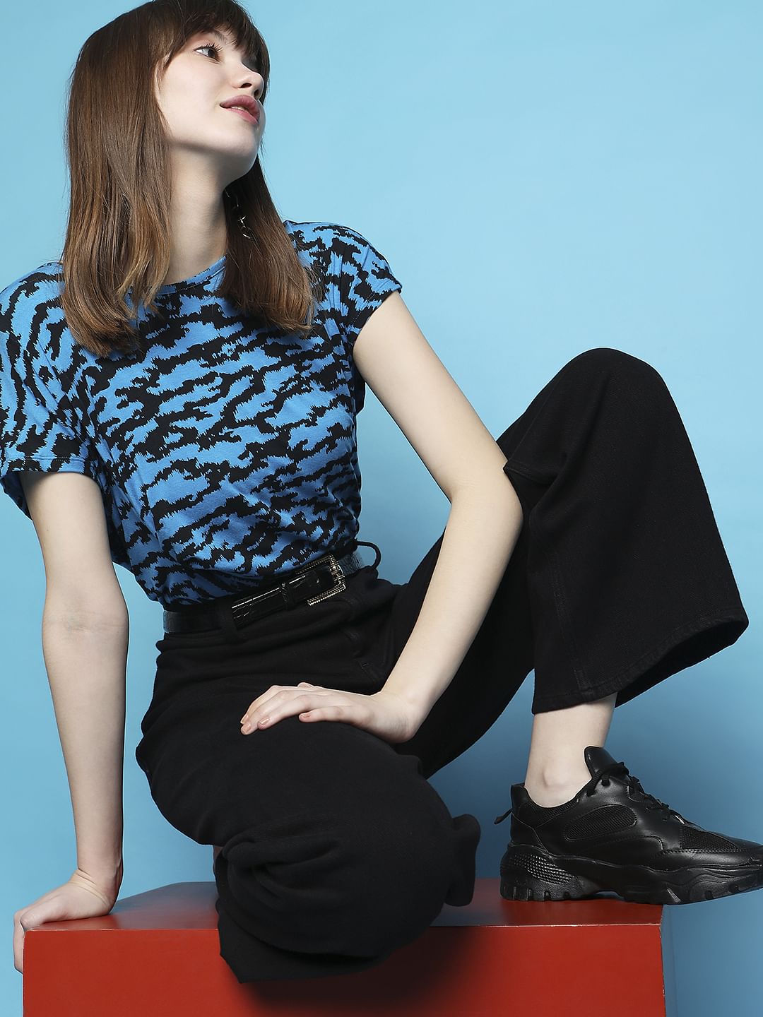 Blue Printed Top