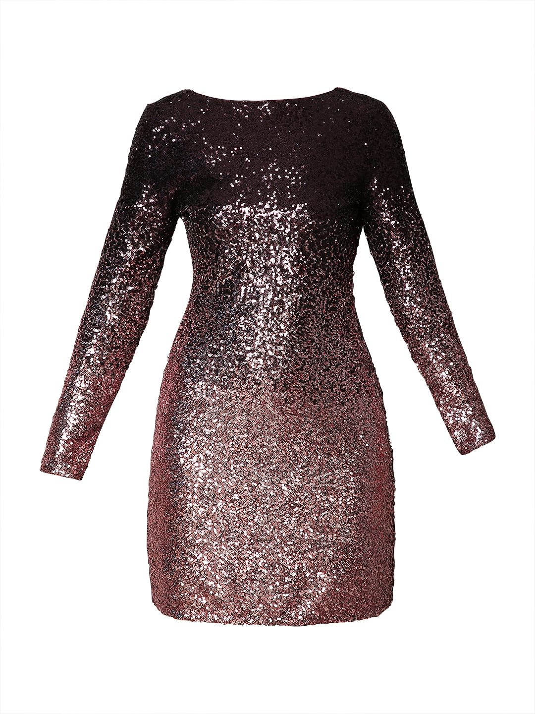 Marquee Deep Wine Sequin Detail Mini Dress