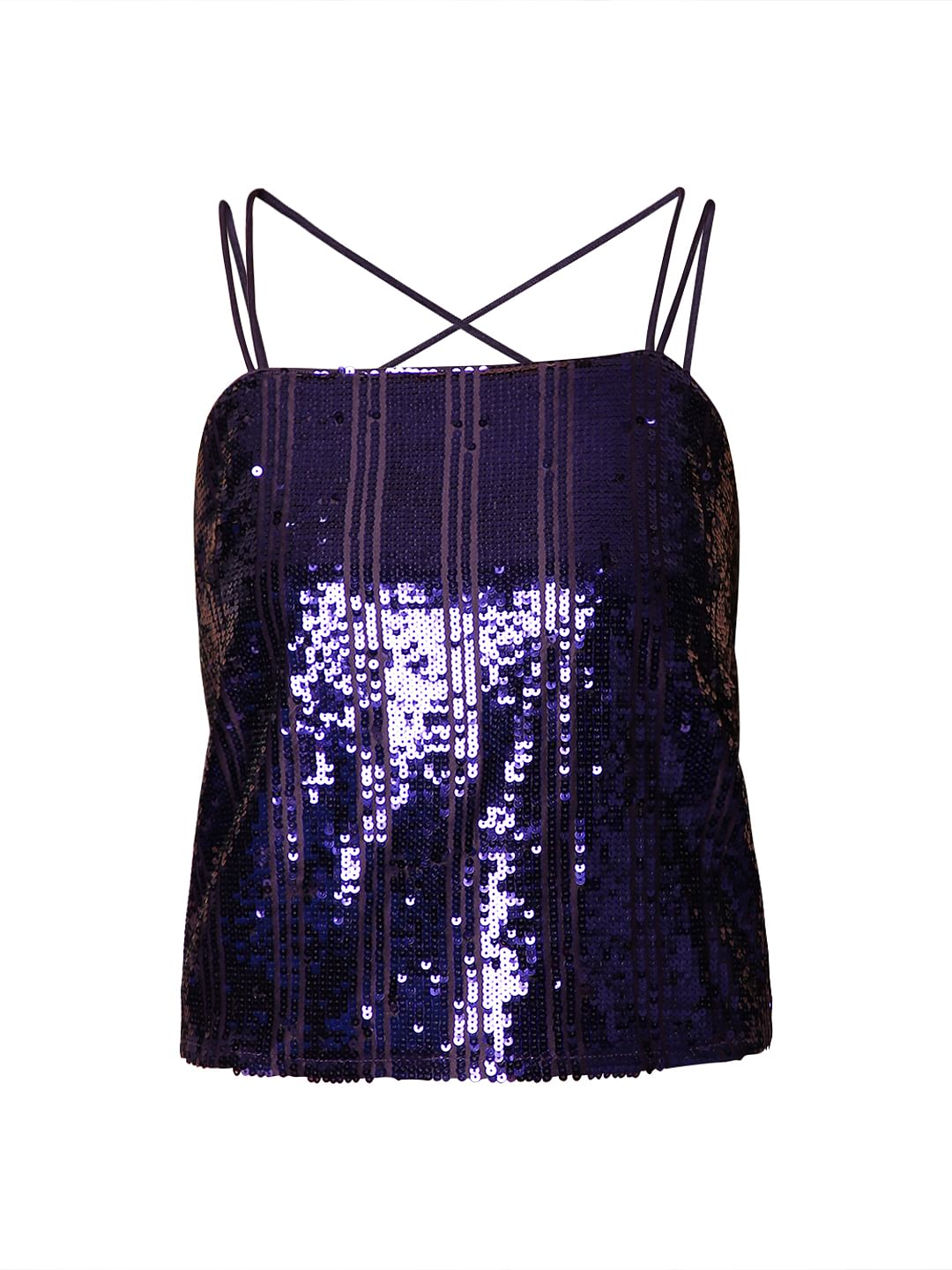 Marquee Dark Purple Sequin Top