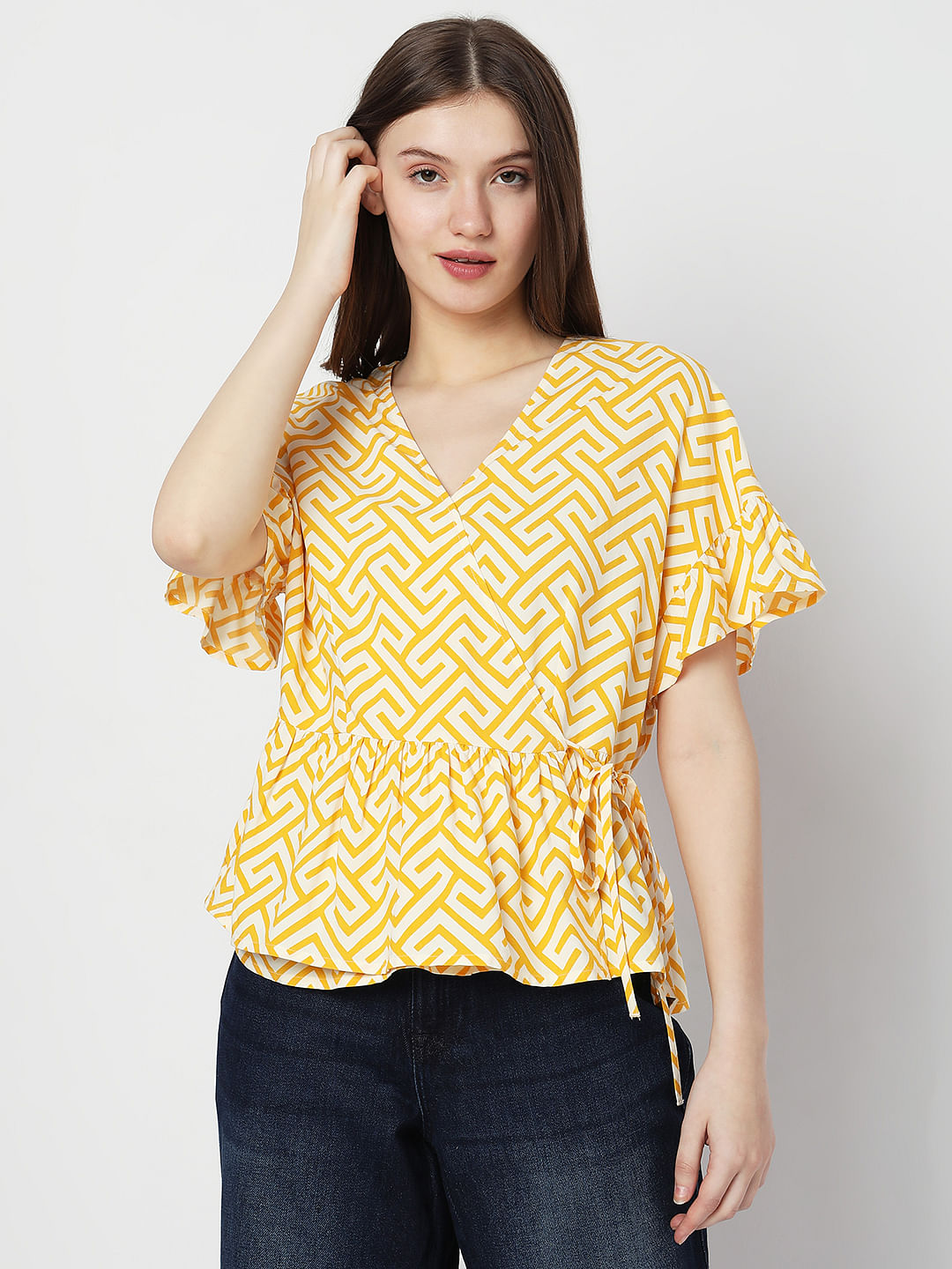Yellow Printed Top