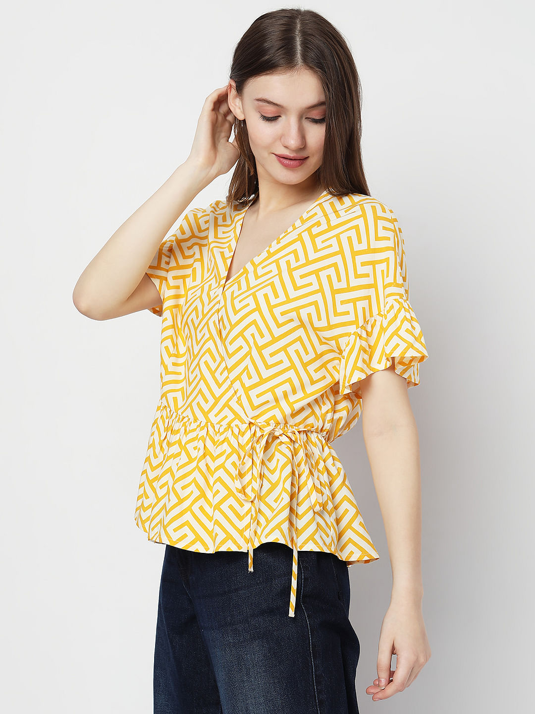 Yellow Printed Top