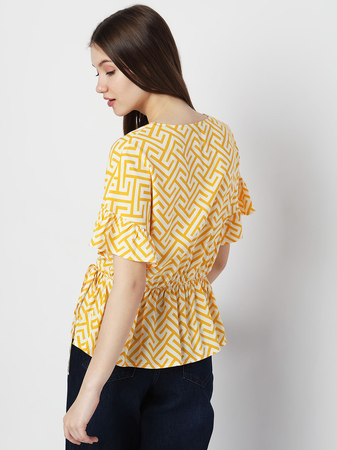 Yellow Printed Top