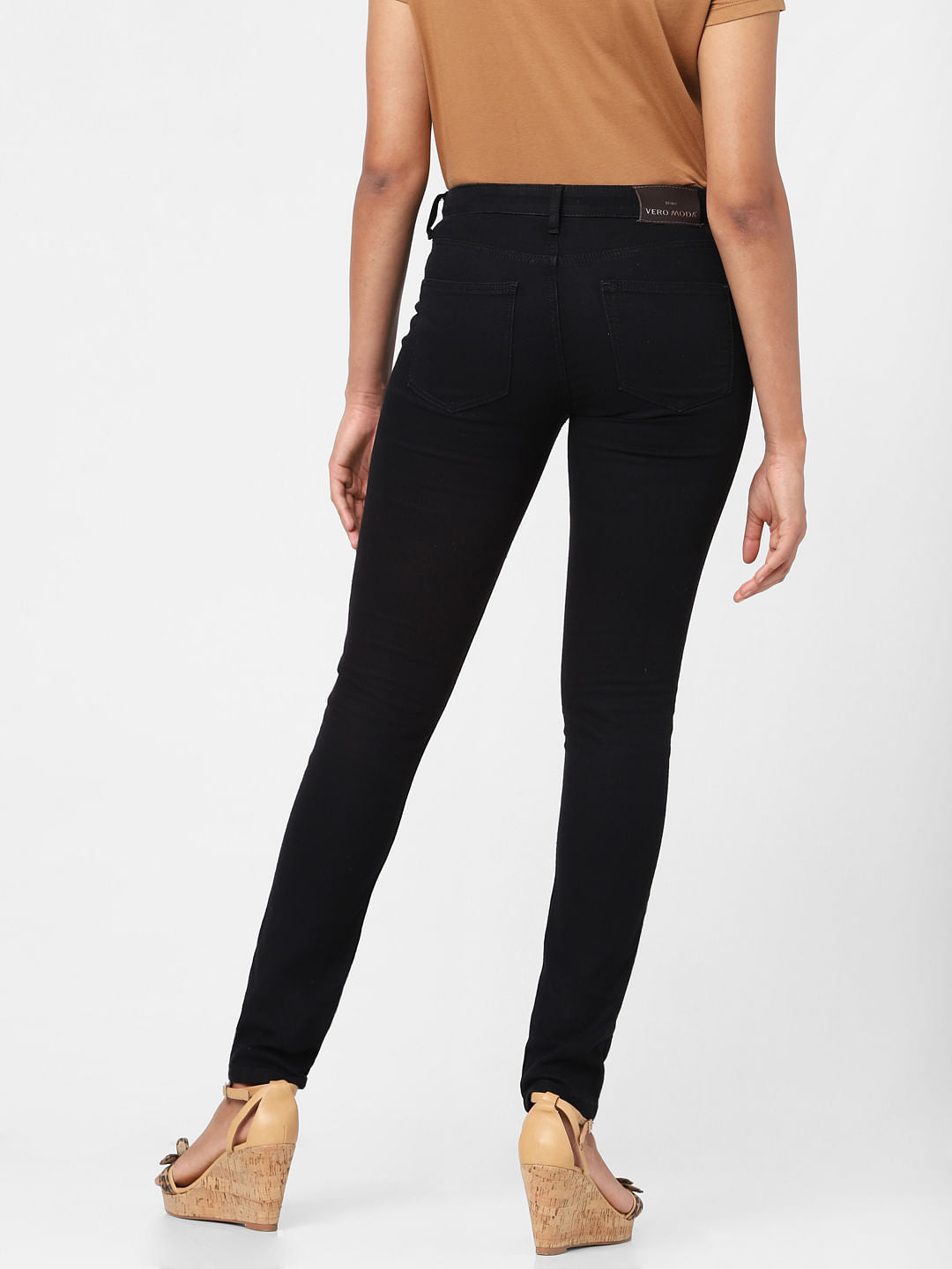 Black Mid Rise Skinny Jeans