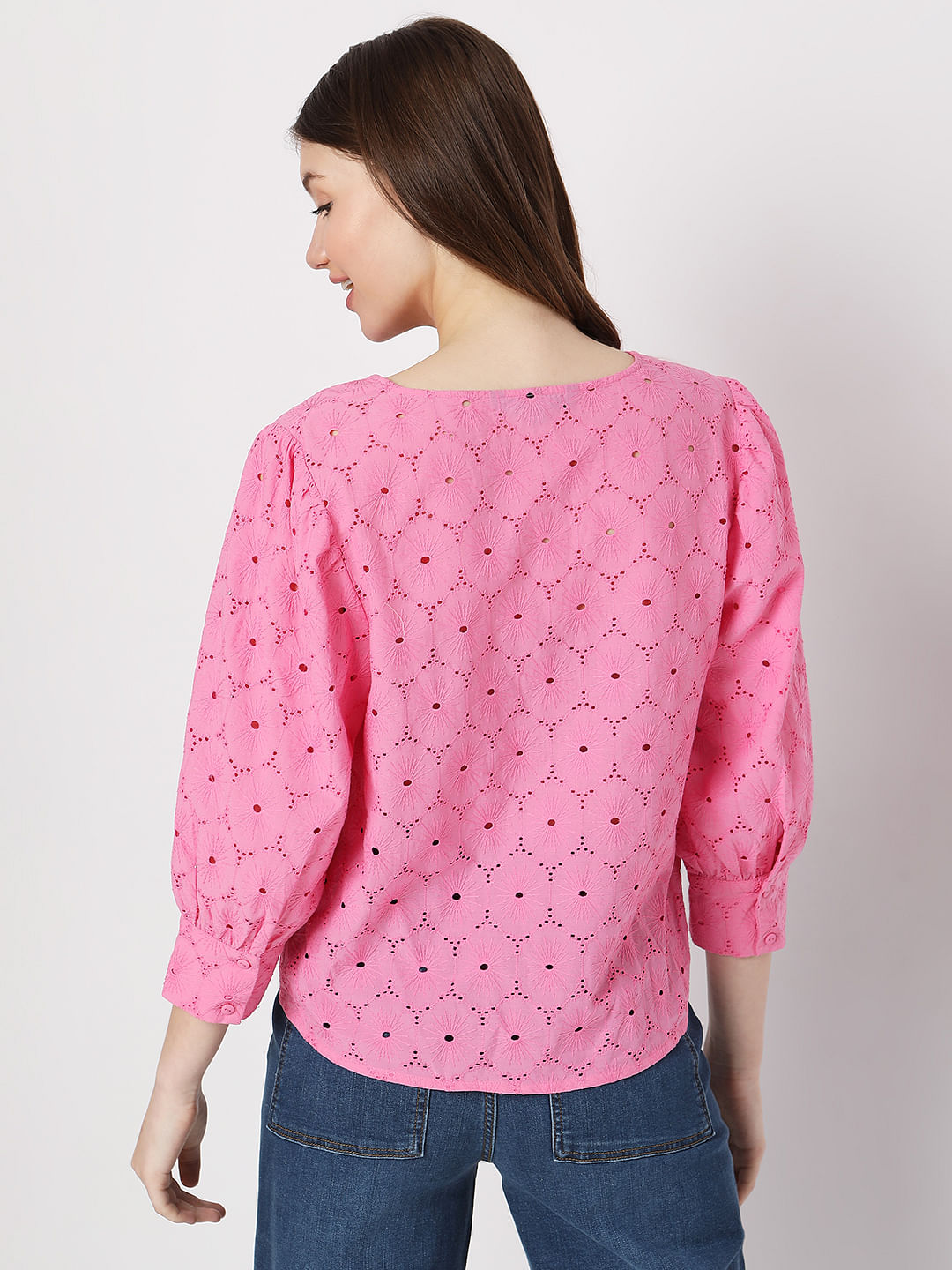 Pink Schiffli Top
