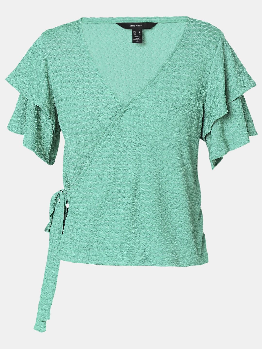 Green Textured Knit Top