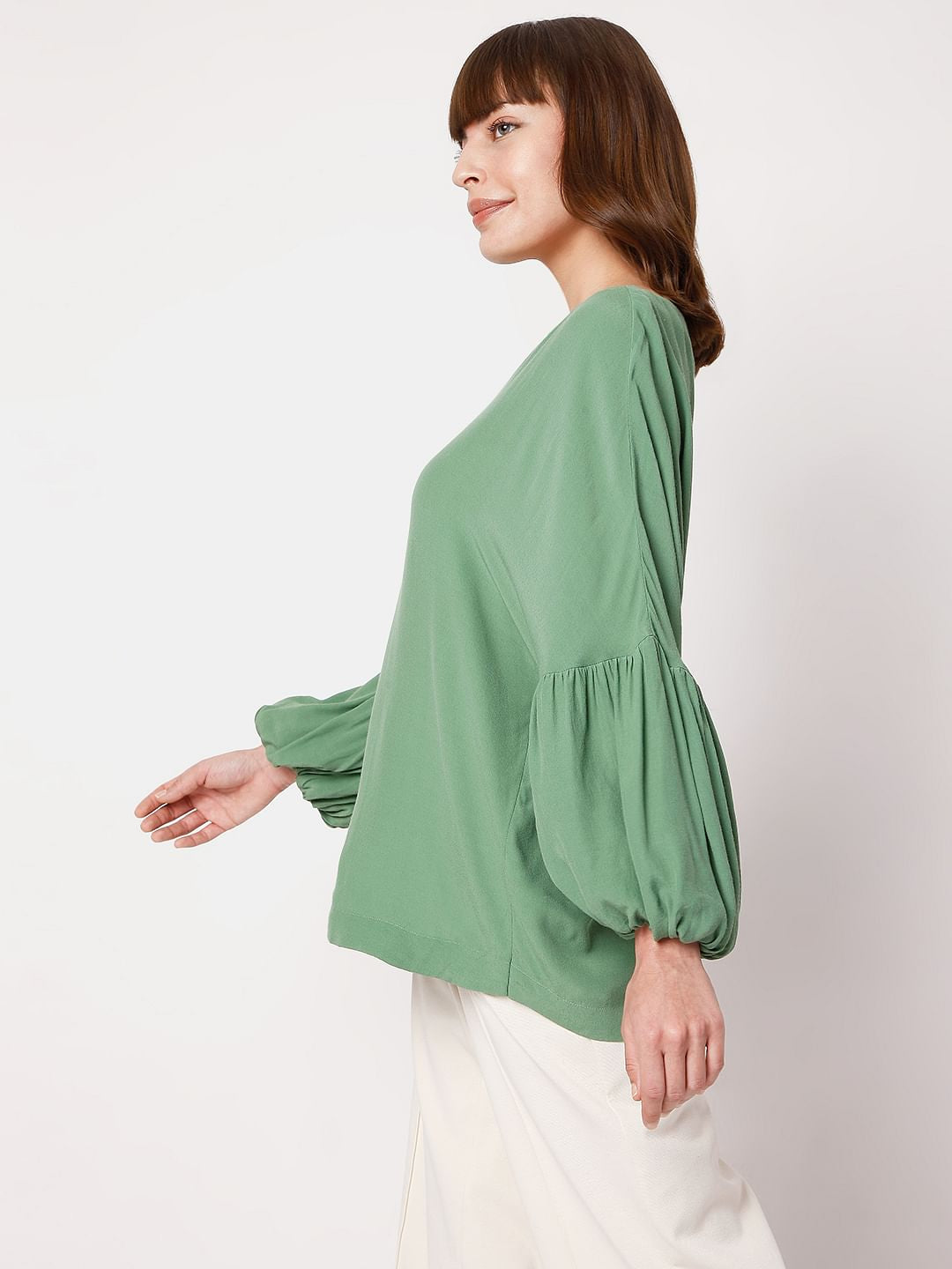 Green Dolman Sleeves Top