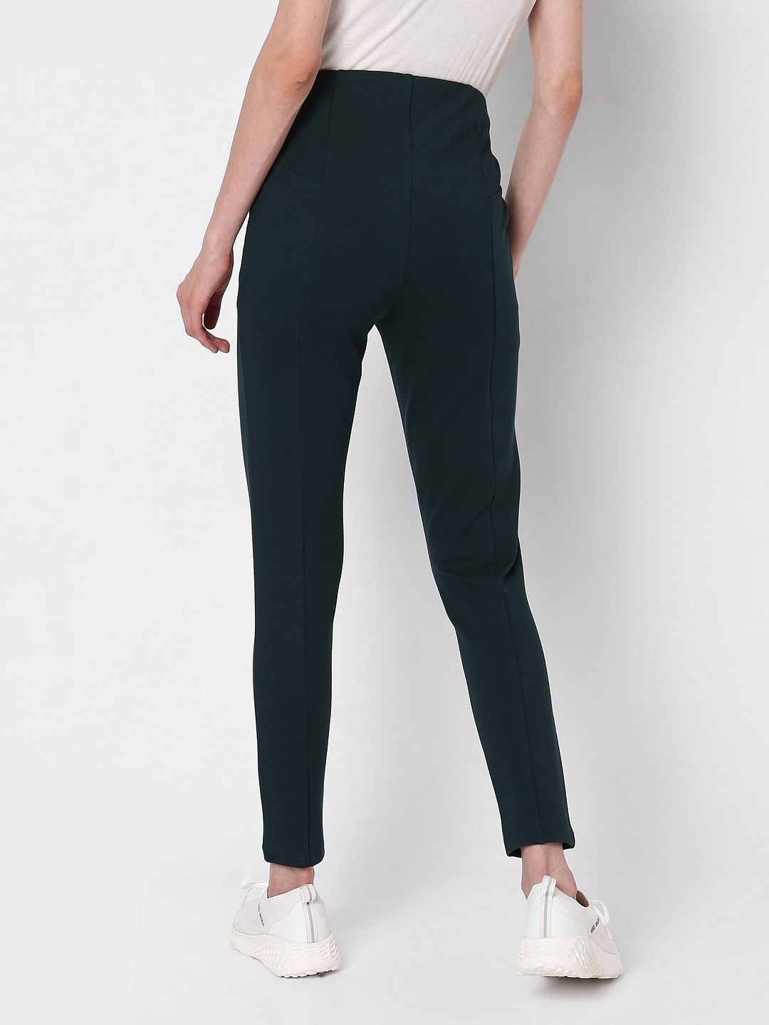 Bottle Green High Rise Skinny Jeggings