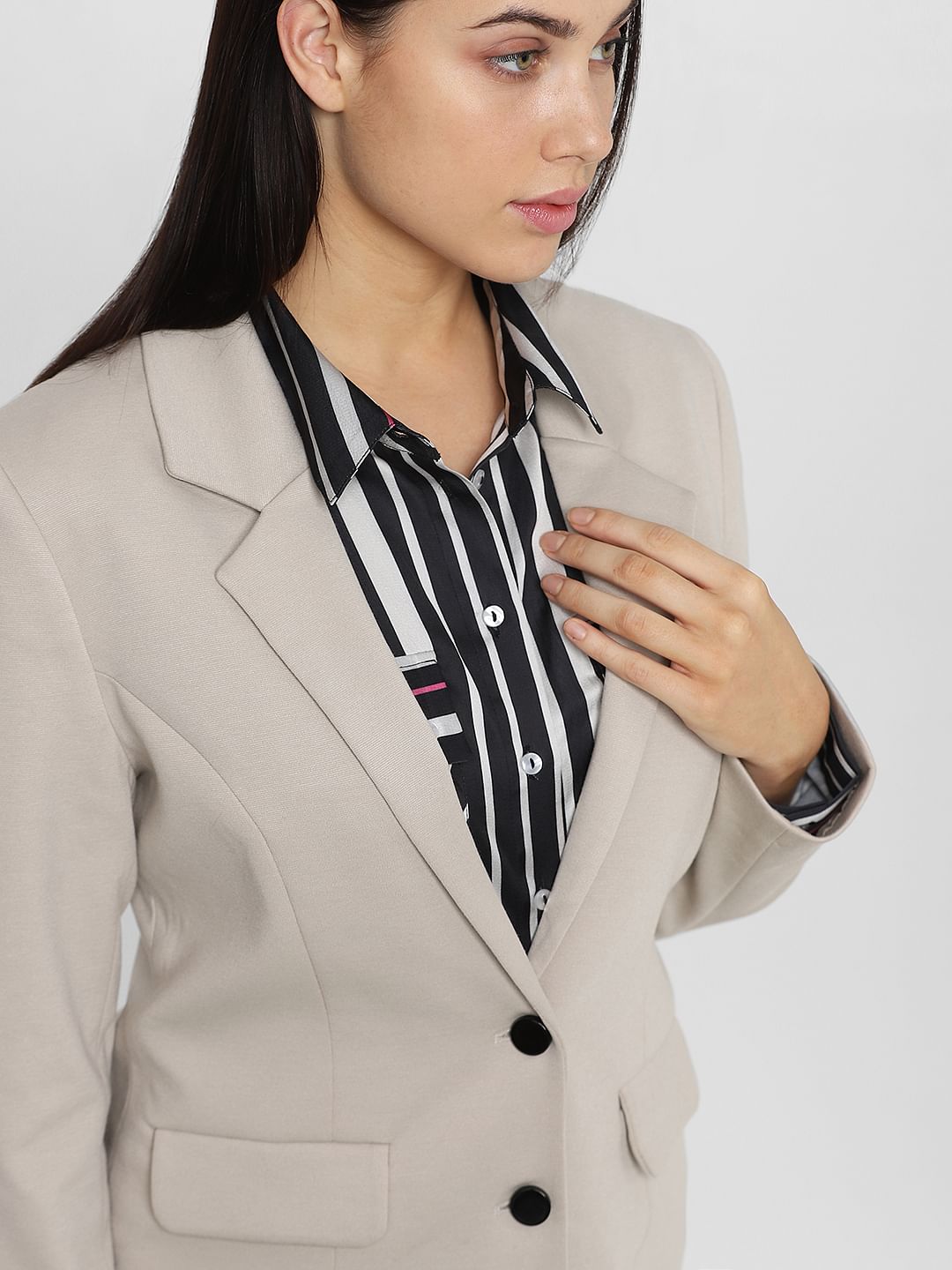 Beige Tailored Blazer