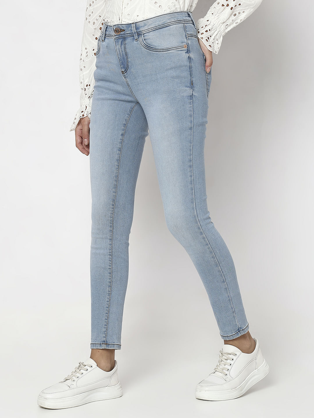 Light Blue Mid Rise Wendy Skinny Jeans