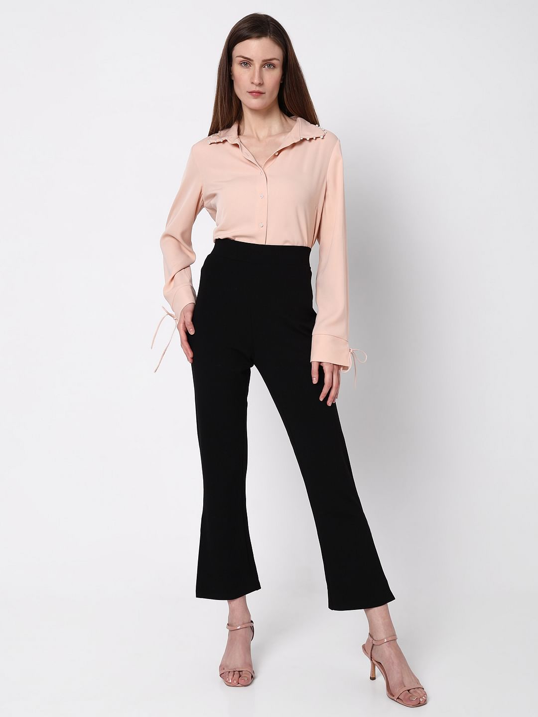 Black High Rise Bootcut Pants
