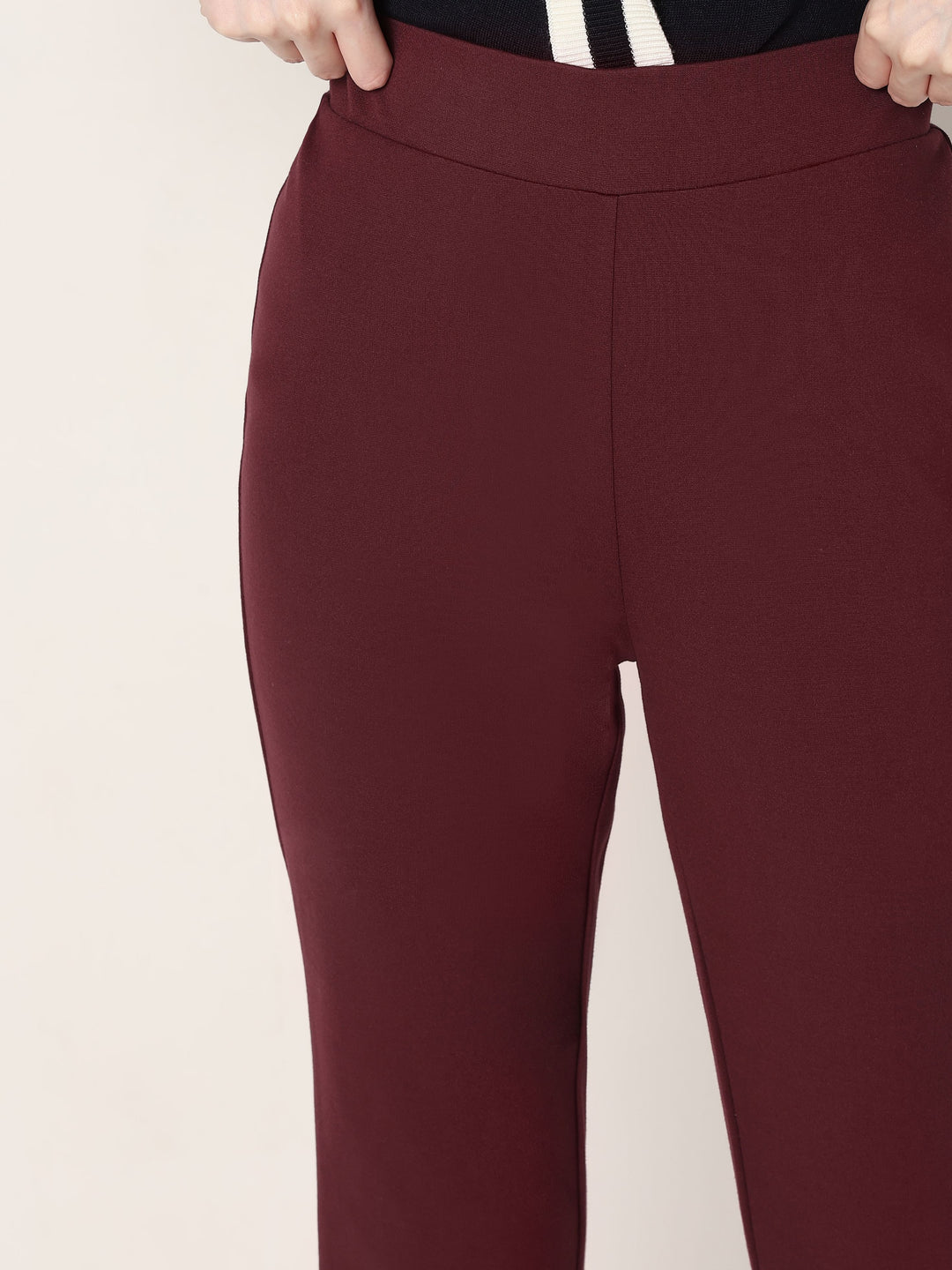 Wine High Rise Bootcut Pants