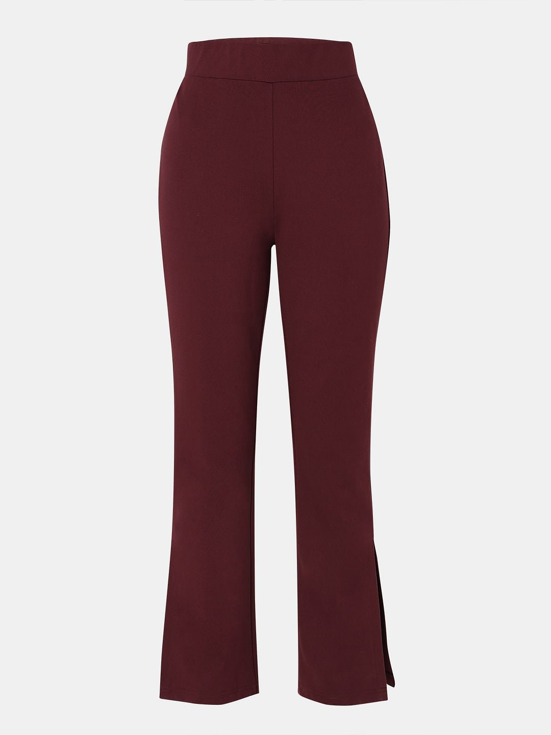 Wine High Rise Bootcut Pants