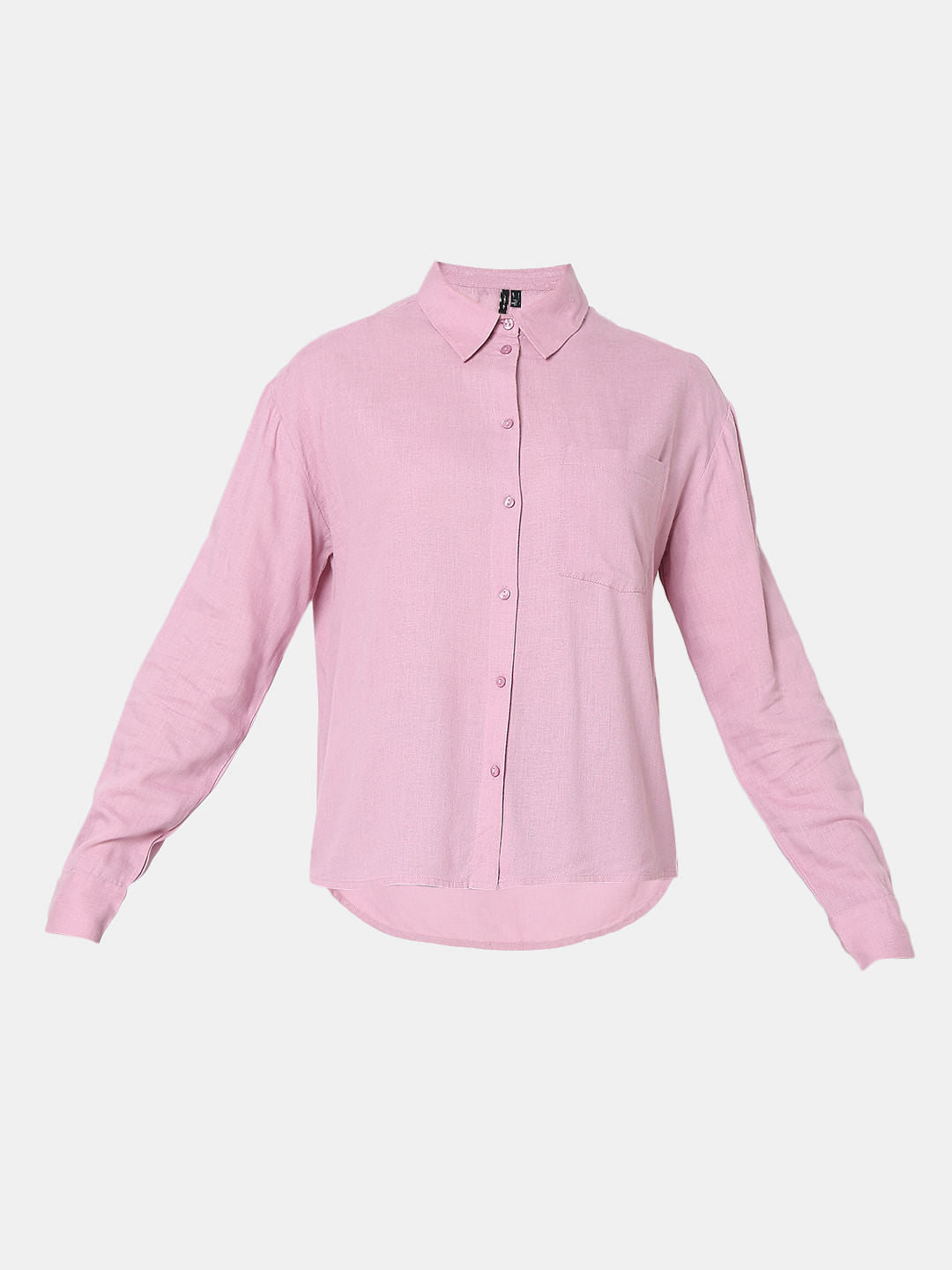 Pink Linen Regular Fit Shirt