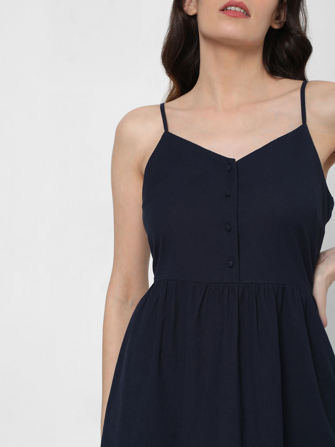Blue Strappy Fit & Flare Dress
