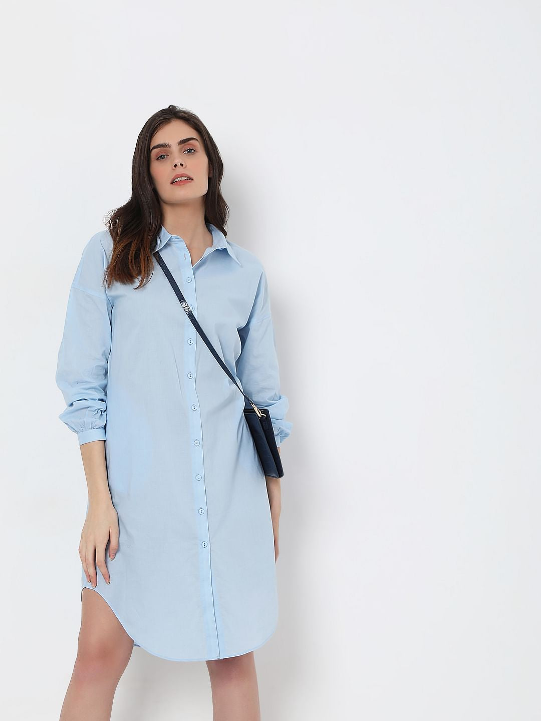 Blue Tunic Shirt Dress