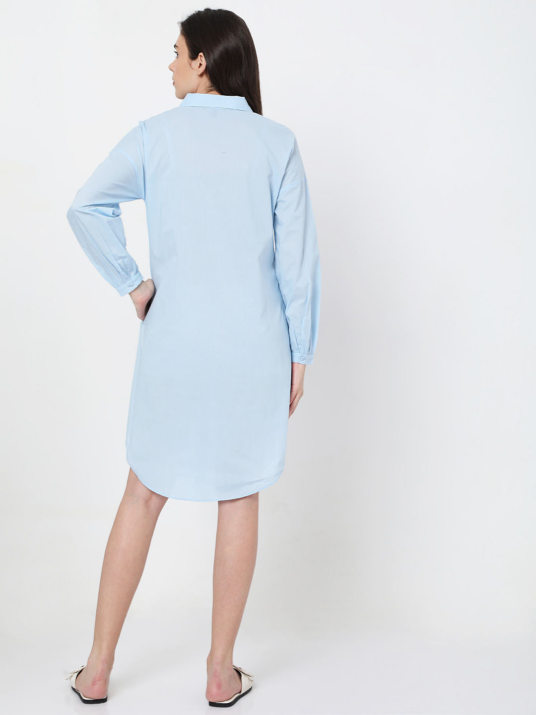 Blue Tunic Shirt Dress